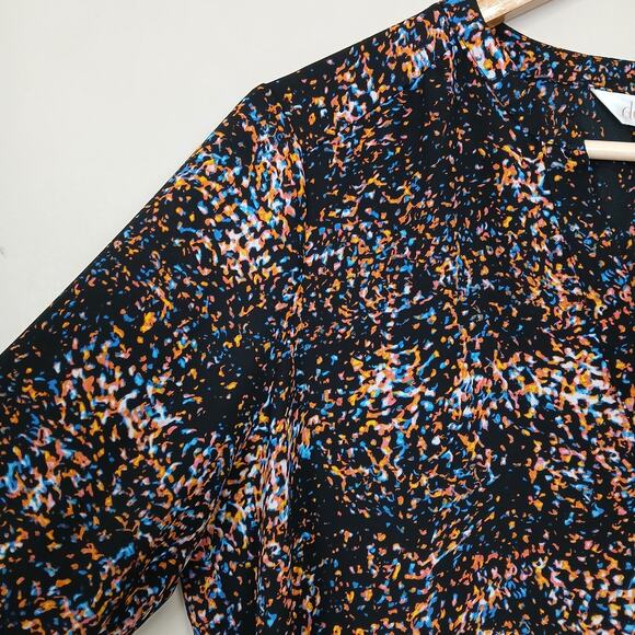 Decree V-Neck Tunic Top Women Large Abstract Boho Indie Dark Academia Artistic - Picture 3 of 13